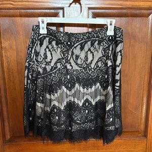 BB Dakota Black Lace Mini Skirt
